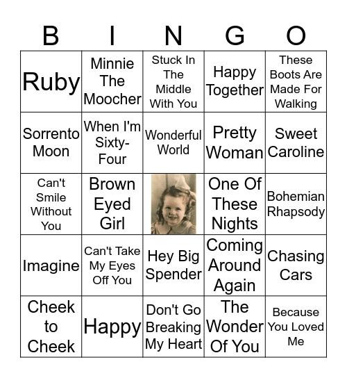 Rosemary's 80th Birthday Bingo Card