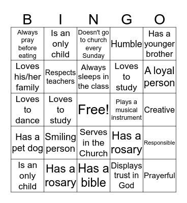 Find someone who  Bingo Card