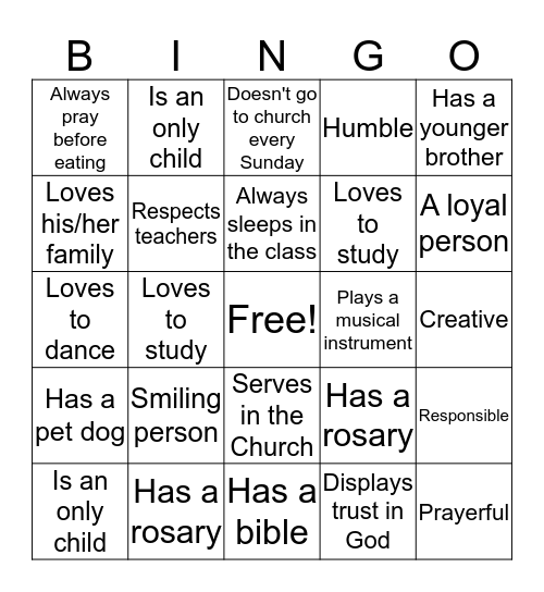 Find someone who  Bingo Card