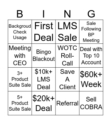December 2019 Bingo Card