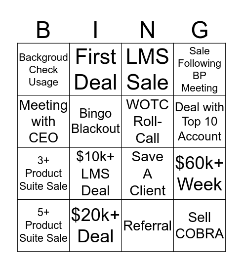 December 2019 Bingo Card