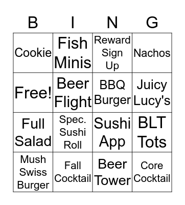Drake's Bingo Card