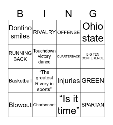 MICHIGAN - MICHIGAN STATE Bingo Card