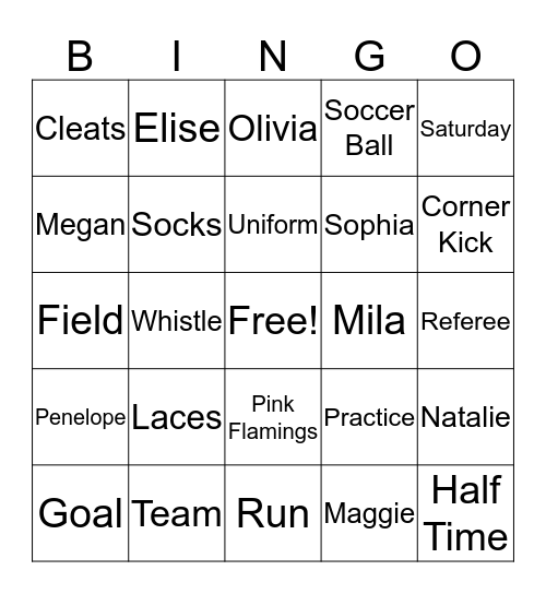 Flamingo Bingo Card