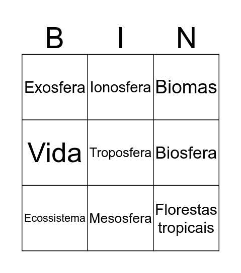 Bingo Geográfico  Bingo Card