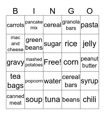 Scouting for food bingo Card