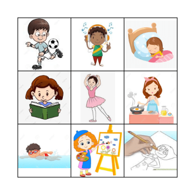 Free Time Activities Bingo Card