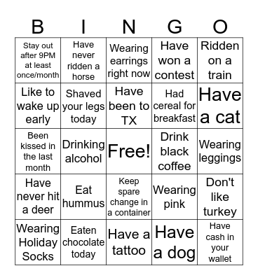 Ladies' Night Out! Bingo Card