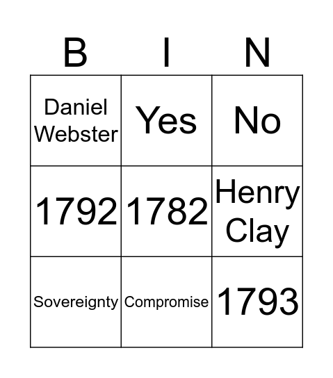 Yeah Bingo Card