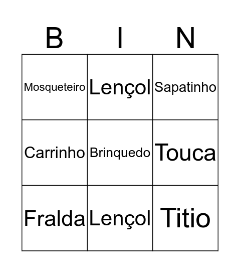 Chá do Antônio Bingo Card