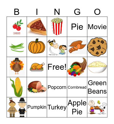 Thanksgiving Bingo Card