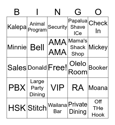 PBX BINGO 2020  Bingo Card