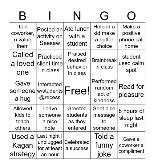 EGS THANKSgiving Bingo Card