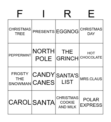 CHRISTMAS BINGO Card
