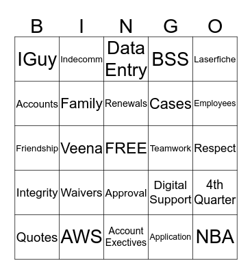 BenefitMall Benefits Service Bingo Card