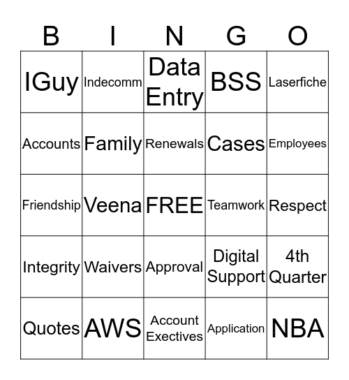 BenefitMall Benefits Service Bingo Card