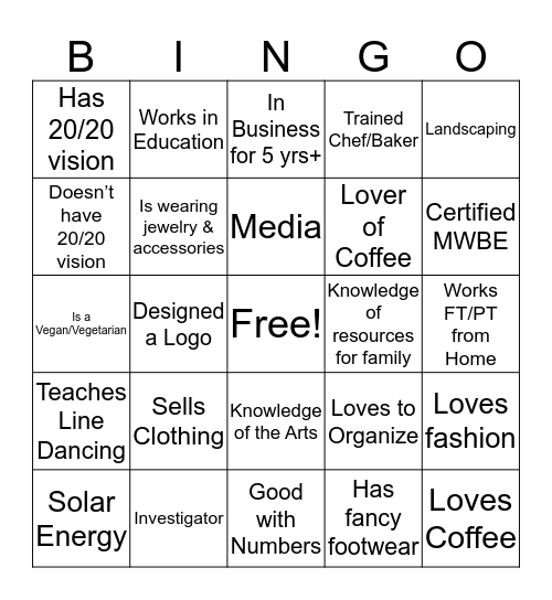 PNAACP EcoEmpower Bingo Card