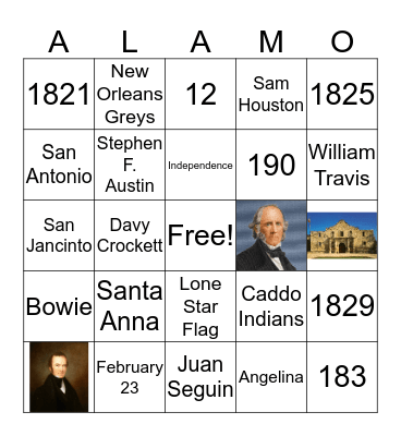 Alamo Bingo Card