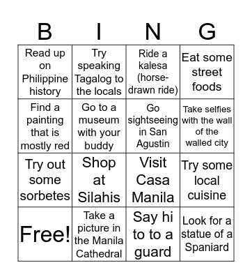 Intramuros Bingo Card