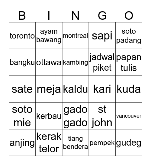 HAN Bingo Card