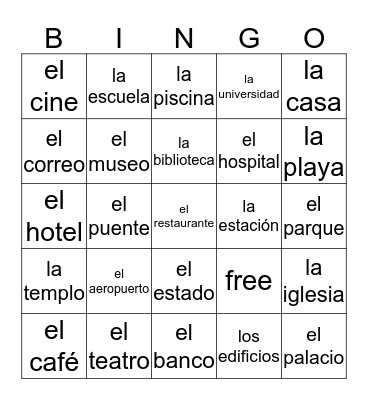 Los edificios Bingo Card