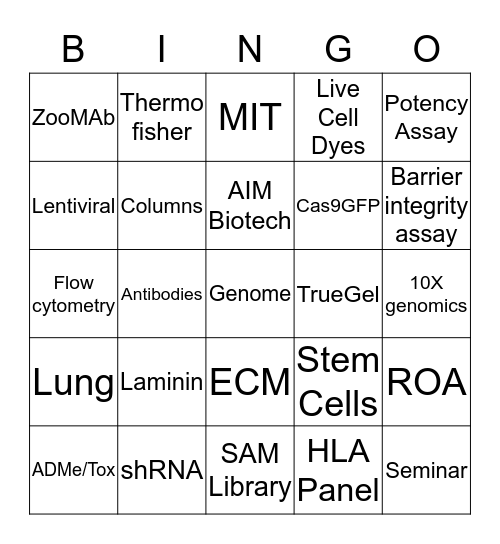 3D Bingo Card