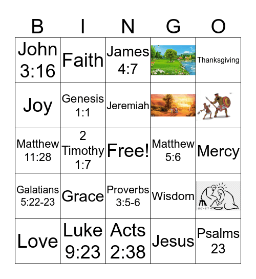 Bible Bingo Card