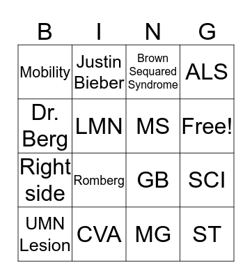 Case 3 Bingo Card