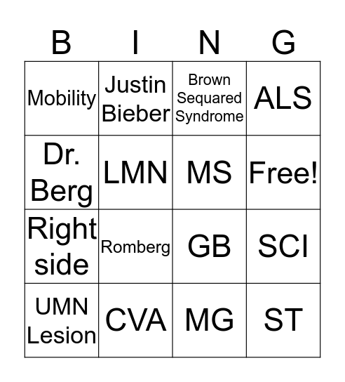 Case 3 Bingo Card