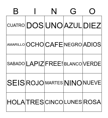 REVIEW BINGO Card