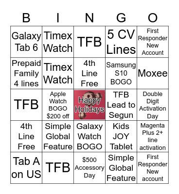 ALN Holiday BINGO Card