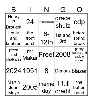 Provet Bingo Card