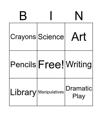 Classroom Sign Bingo Card