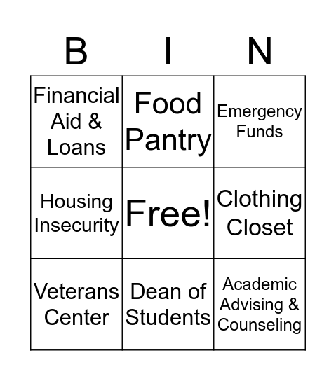 What Would You Advice  Bingo Card