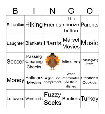 THANKSGIVING BINGO Card