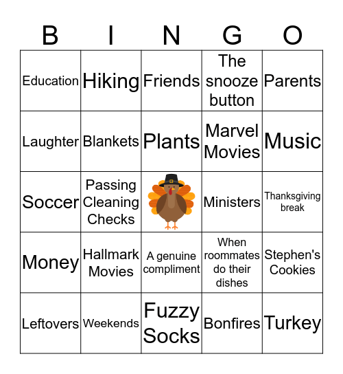 THANKSGIVING BINGO Card