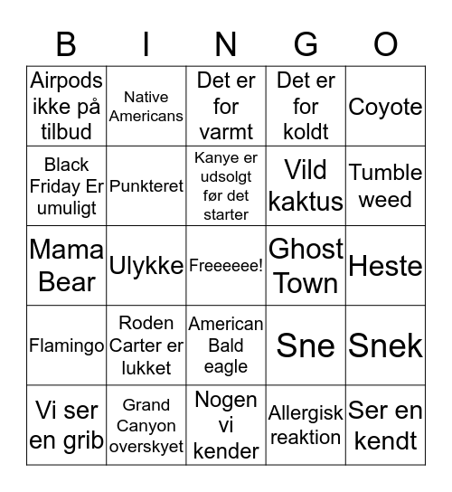E&KM Amerika Bingo Card