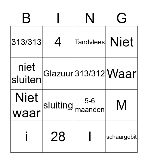 Gebit Bingo Card