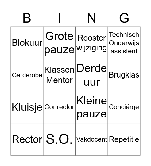 Taal  Bingo Card