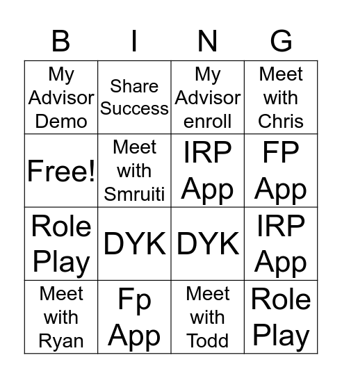 FP Bingo  Bingo Card