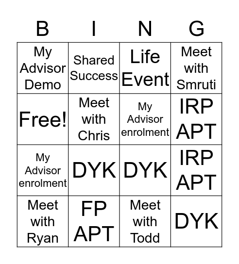 FP Bingo  Bingo Card