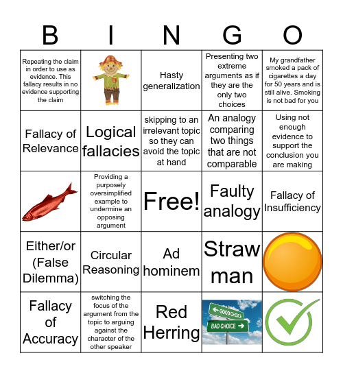 Fallacies Bingo Card