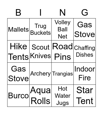 Scout Store Bingo Card