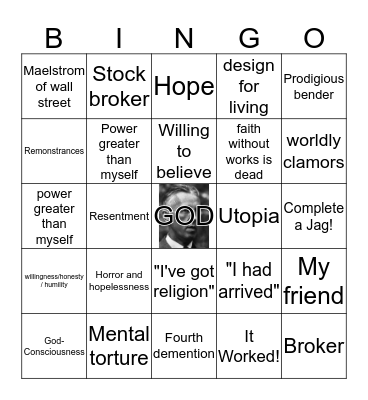 Bill's Story Bingo Card