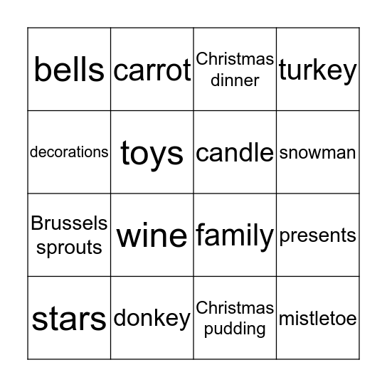 Christmas Bingo Card