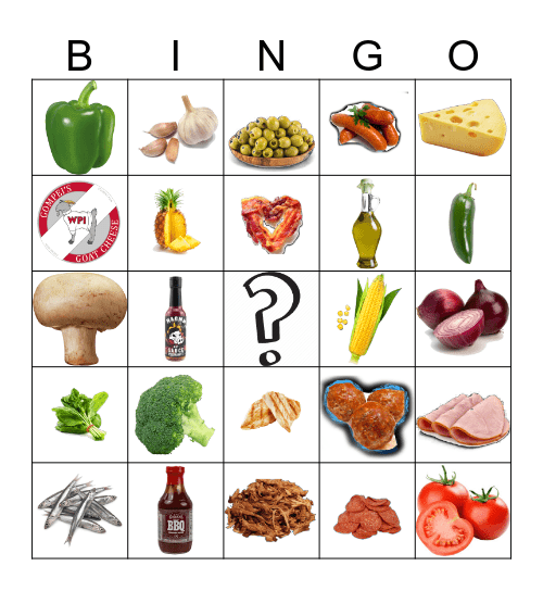 Les garnitures de pizza Bingo Card