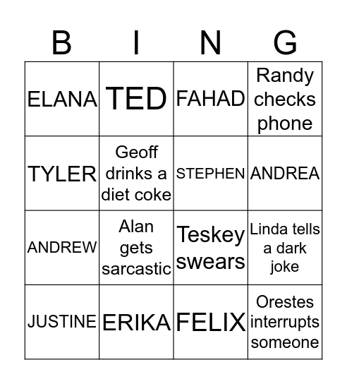 SHOWCASE BINGO Card