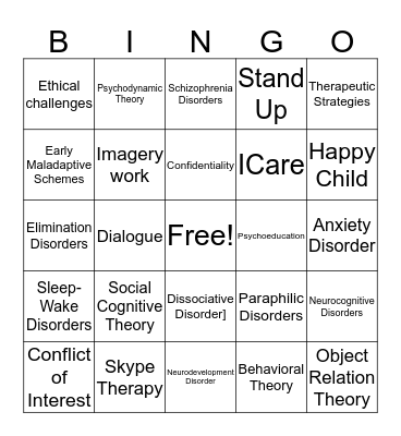 Social Work Bingo Card
