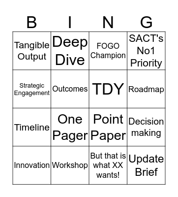 ACT Buzzword Bingo Card