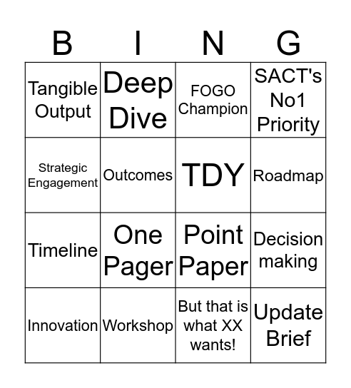 ACT Buzzword Bingo Card